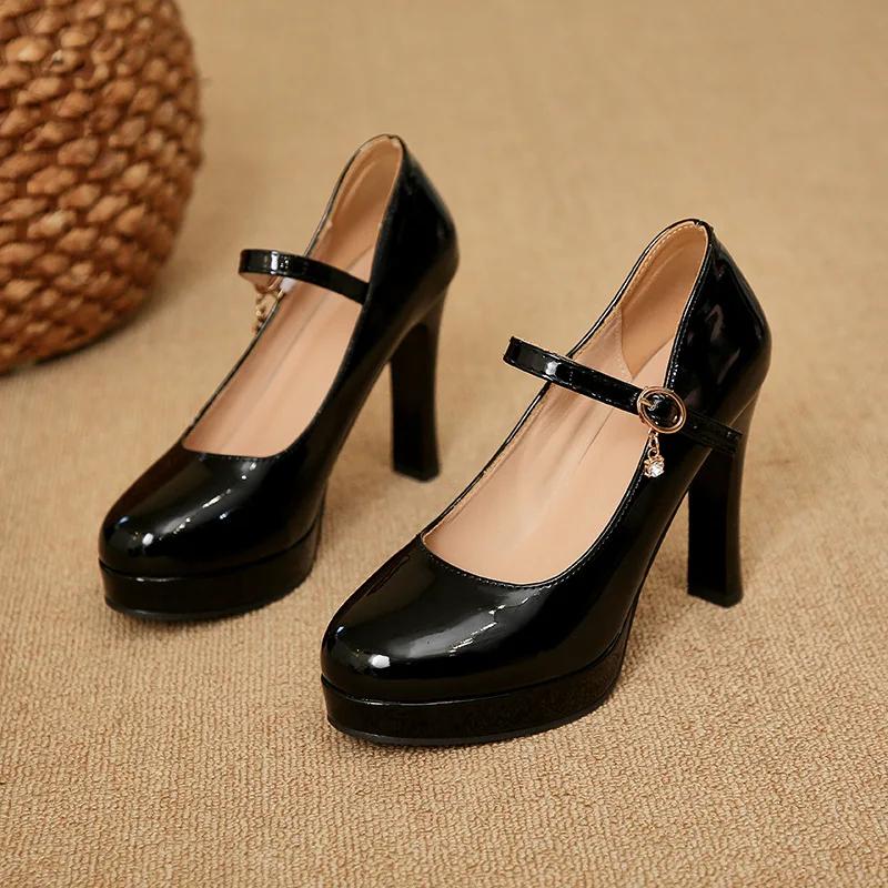 Fashion Comemore Elegant Women High Heel Shoes Spring Autumn Fashion Platform Pumps Single Shoes Solid Color Party Dress Heels Women