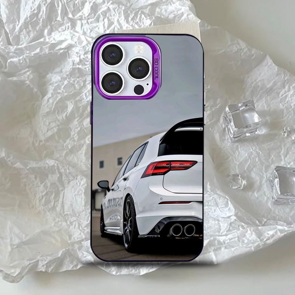 Golf MK1 GTI Car V-VolkswagenES Phone Case For iPhone 16,15,14,13,12,11,Mini,Pro,SE,MAX Purple Matte Silicone Cover iPhone14promax