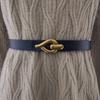 Minimalist Style Womens Leather Waist Belt Metal Buckle Dress Belt Shapewear