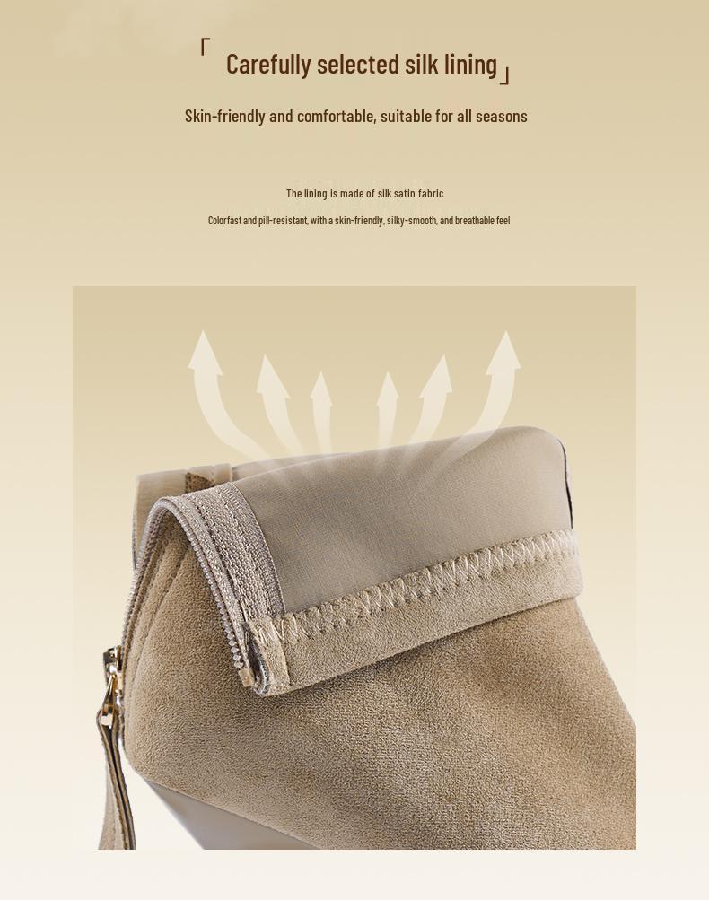 2025 Autumn/Winter Stretch Suede Stiletto Heel Pointed Toe Ankle Boots – Sexy, Soft, Comfortable Sock Design