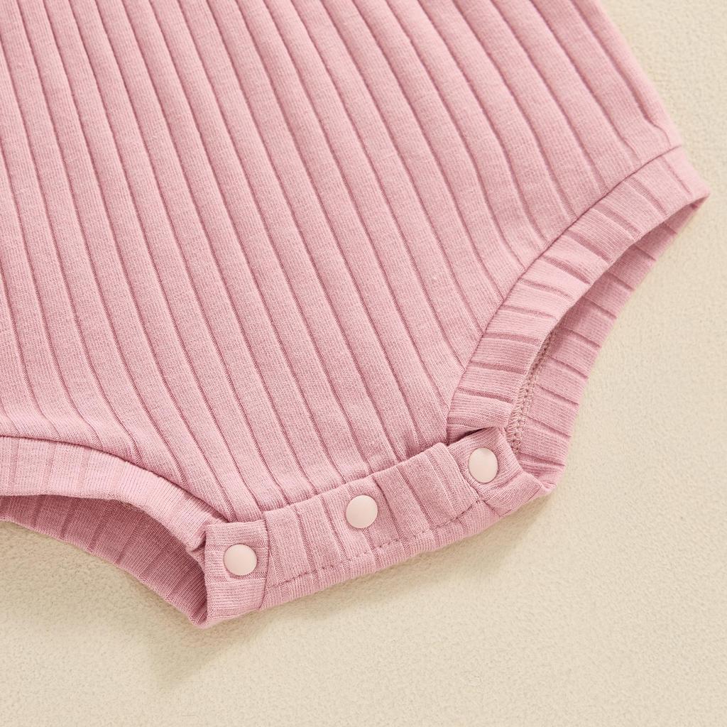 Ținută pentru fetiță nou-născută 3 6 9 12 18 luni Body solid cu mânecă scurtă cu gât roșu și cu bentiță cu fundă Haine de vară