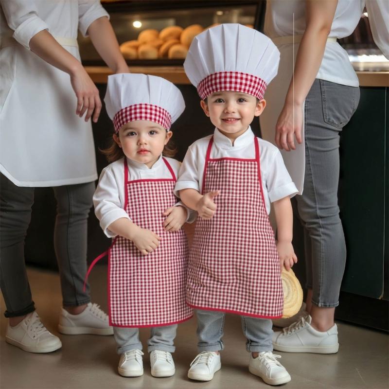 Baby Photography Props Chefs Apron and Hat for Boy Girl Outfit Photo Shoot Clothes Baby Photography Costume Clothing