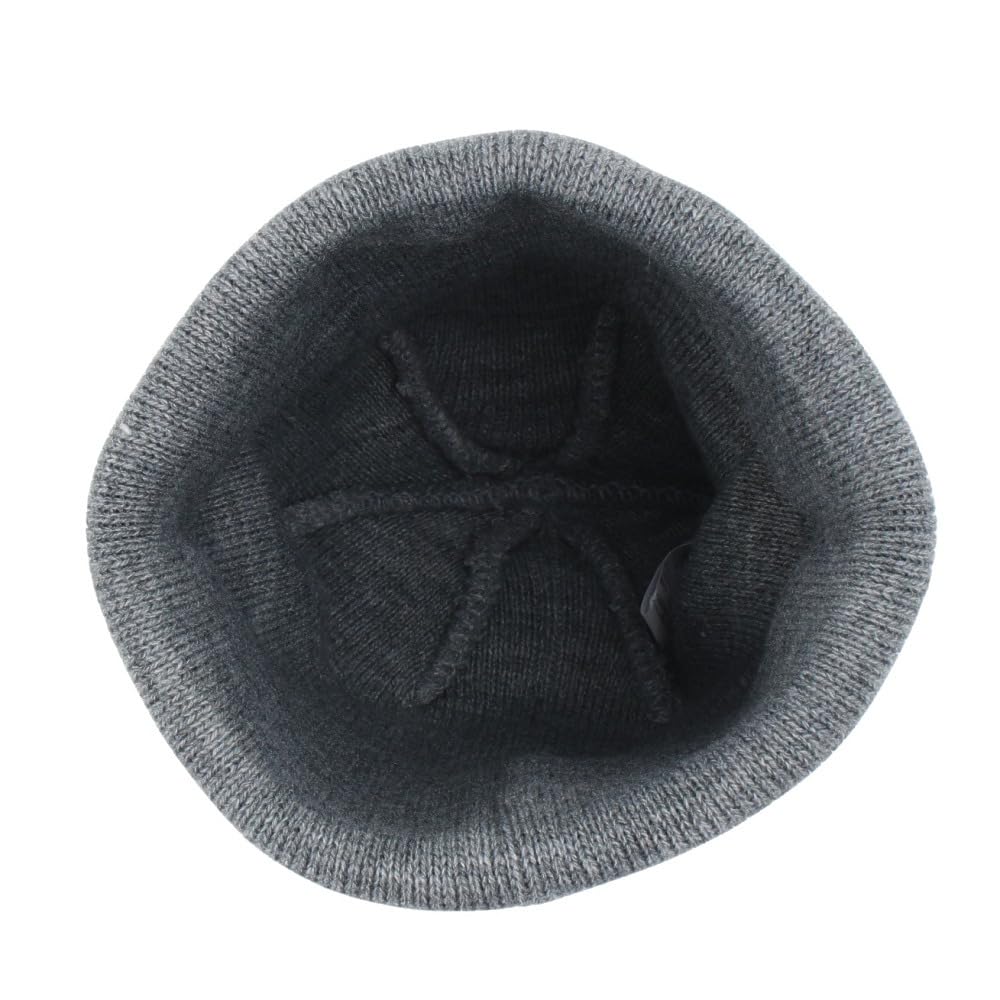 North Embroidered Barred Beanie Unisex Thermal Cold Protection Mixed Gray Free Size [The Face]