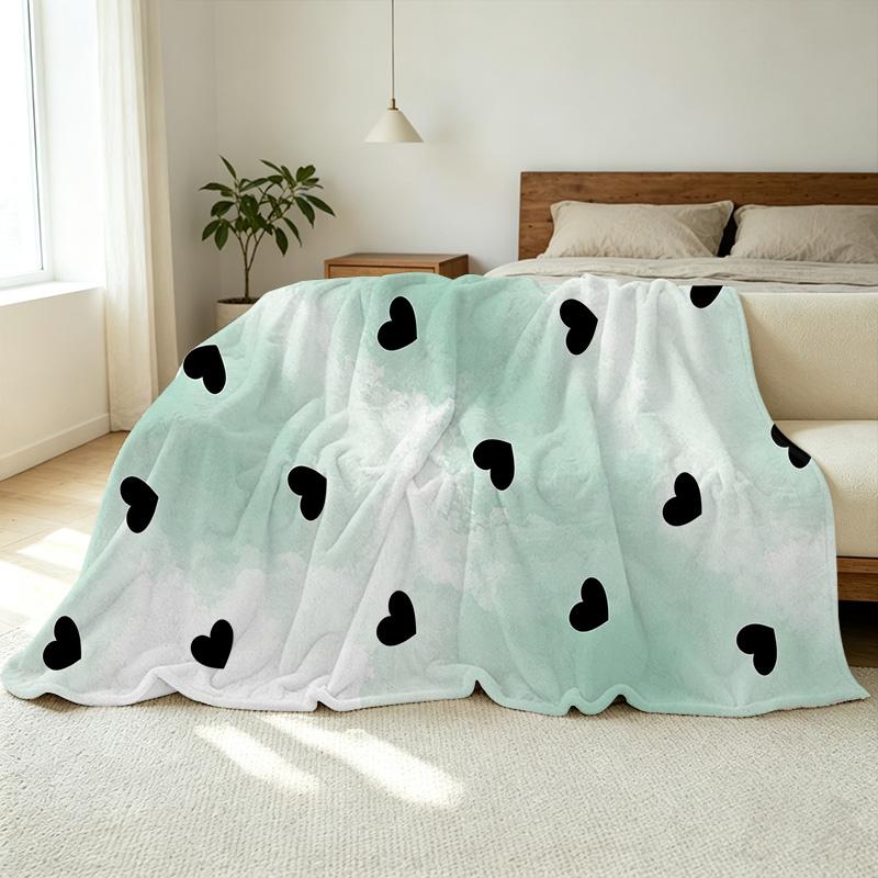 Hemmed Fleece Throw Blanket Soft Skin-Friendly Warm & Durable for Living Room Bedroom, Cozy Home Decor, Valentine's Day Gift