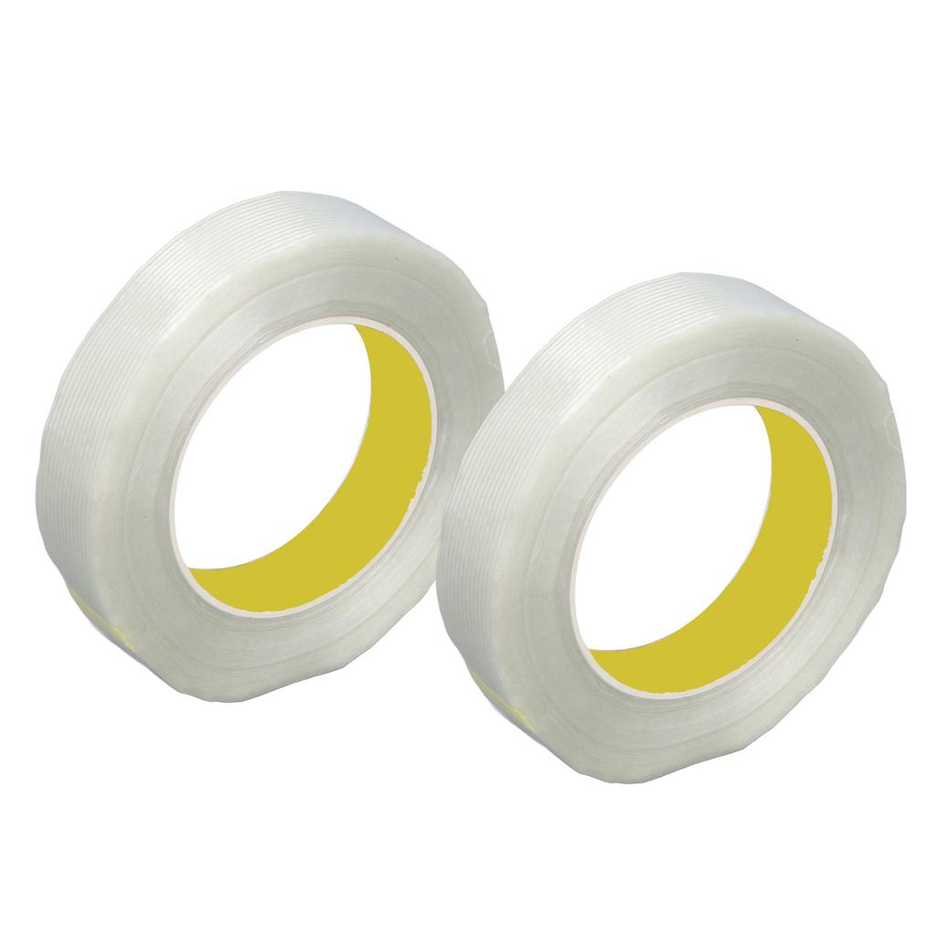 2 Roll Glass Fiber Tape 25mm Wide 50m Long Self Adhesive Strapping Tape for Transportation Appliance