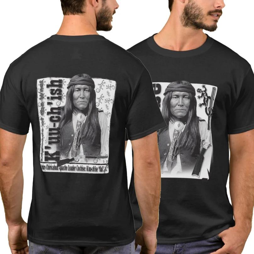 

К уу-чиш «Дуб» Кочис. Футболка с вождем индейцев чирикауа-апачи, с коротким рукавом, повседневная, 100% хлопок, с круглым вырезом, мужская футболка, размер S-3XL 3XL