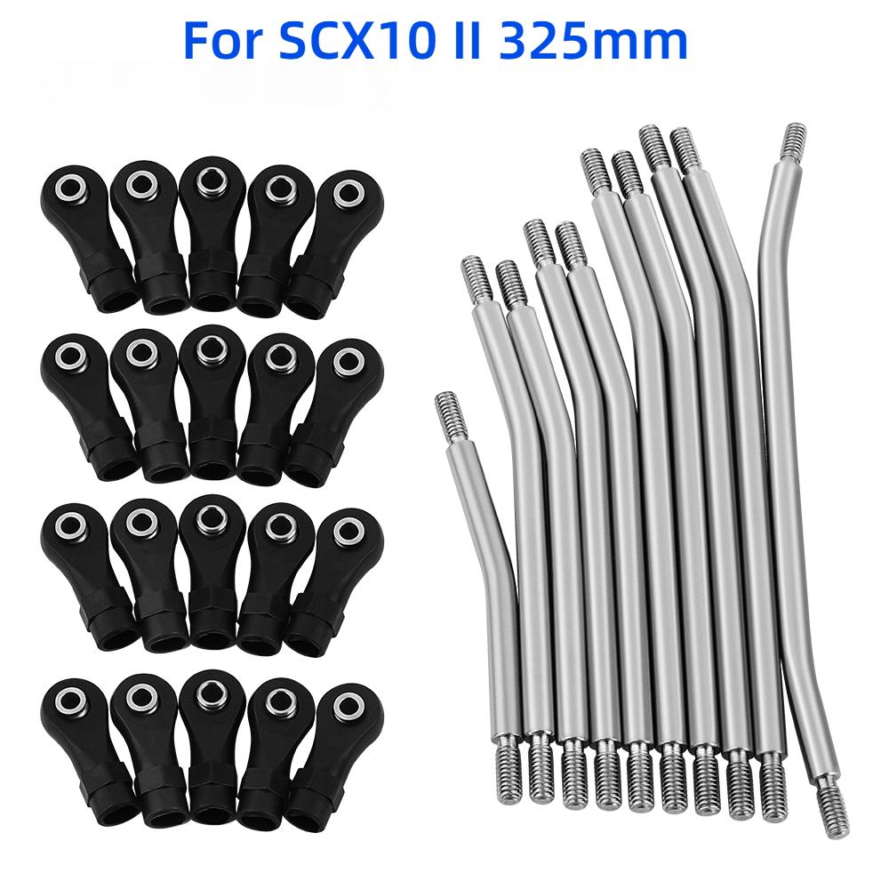 10PCS Metal RC Links Upper + Lower Linkage Chassis Link Set With Plastic Rod End For 1/10 AXIAL SCX10 II 90046 RC Crawler Car