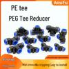Pneumatic T-Type Reducing Quick Connector for PE Tubes (4-14mm)