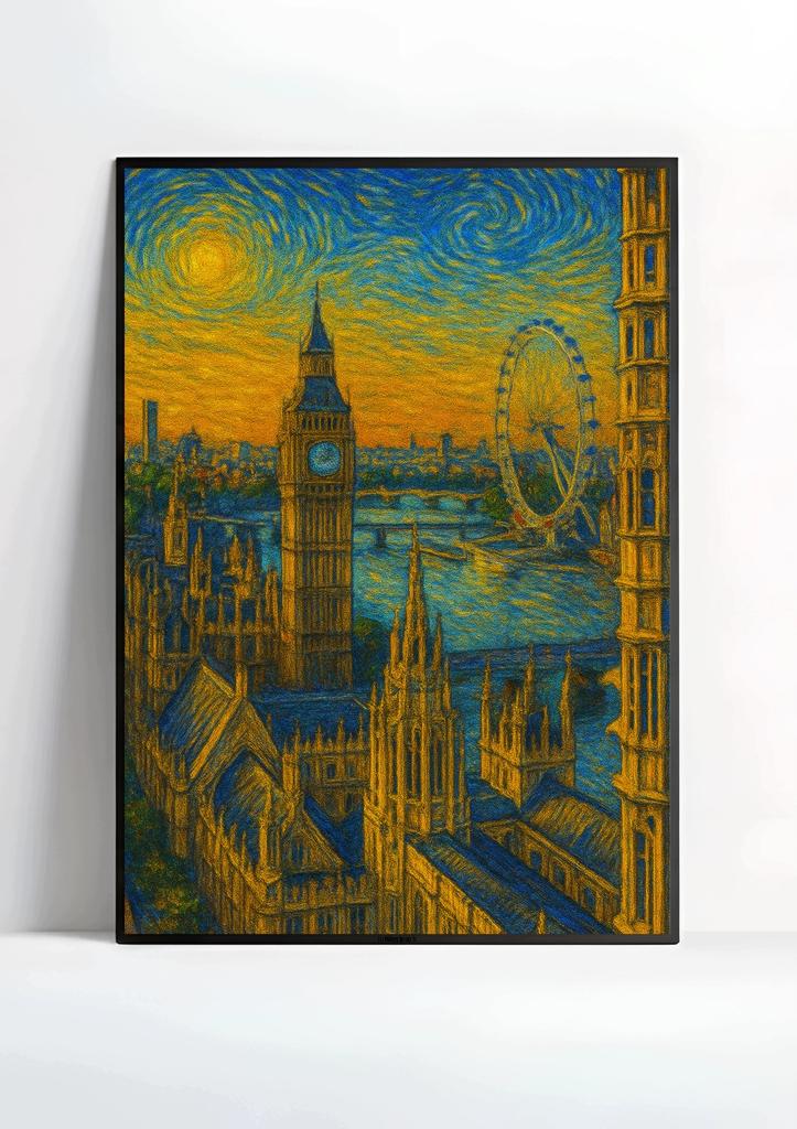 London Poster In The Style Of Van Gogh