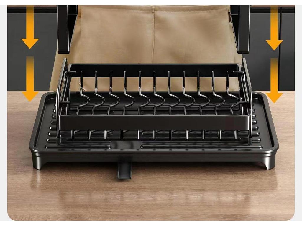 Double-Layer Multifunctional Metal Kitchen Dish and Cutlery Drain Rack