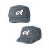 Allincomplete Stripe Stitch Denim Pillbox Cap