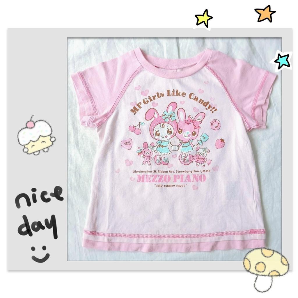 Playful Pink Candy T-shirt - Soft Cute Short Sleeve Y2K Replica Two-Piece Top for Girls