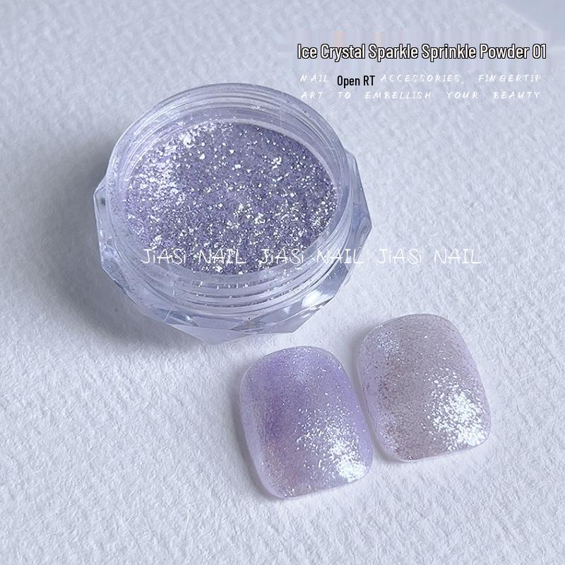 Ice Crystal Nail Art Diamonds: Fine Glitter Powder for 3D Sparkle DIY Decorations