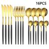 16pcs Household Stainless Steel Tableware Set Western Steak Knife Fork Spoon Tableware Hotel Restaurant Tableware