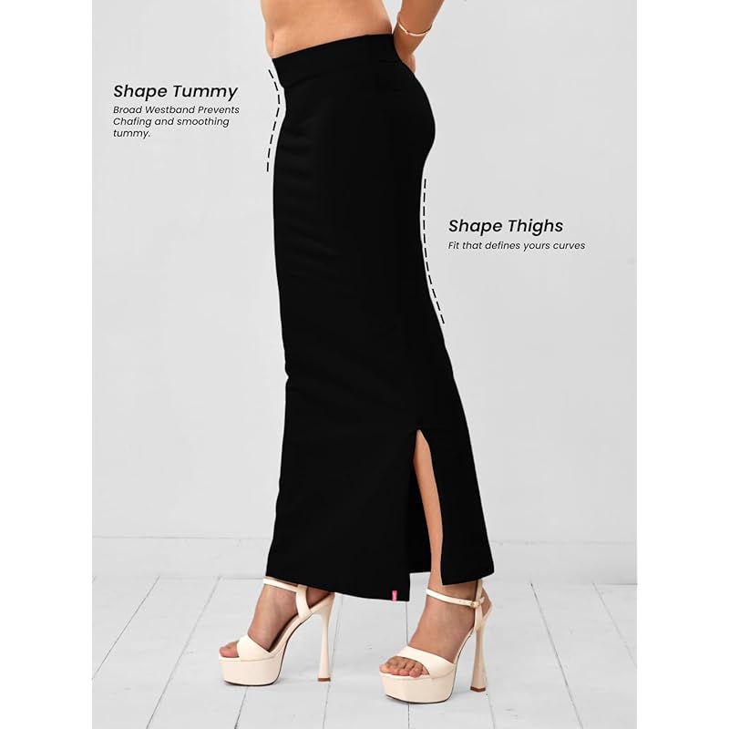 Lyra Women Saree Shaper (Petticoat) Black