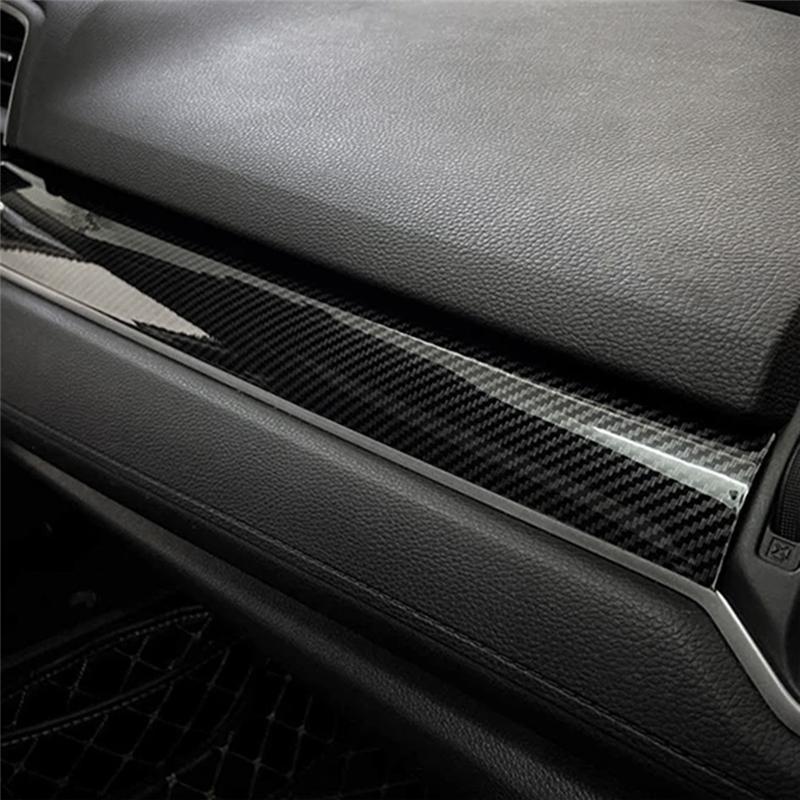 Car Interior Dashboard Panel Cover Trim Styling For Honda Civic 10Th Gen 2016 2017 2018 - Carbon Fiber Look