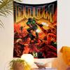 Tapisserie Doom à suspendre au mur, Art d'affiche du jeu FPS classique, Décoration murale pour gamer pour chambre à coucher, salon, dortoir
