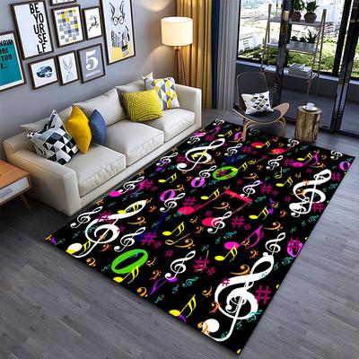 Colorful Music Note Pattern Carpet Suitable As a Non-slip Mat for the Living Room or Bedroom Sofa