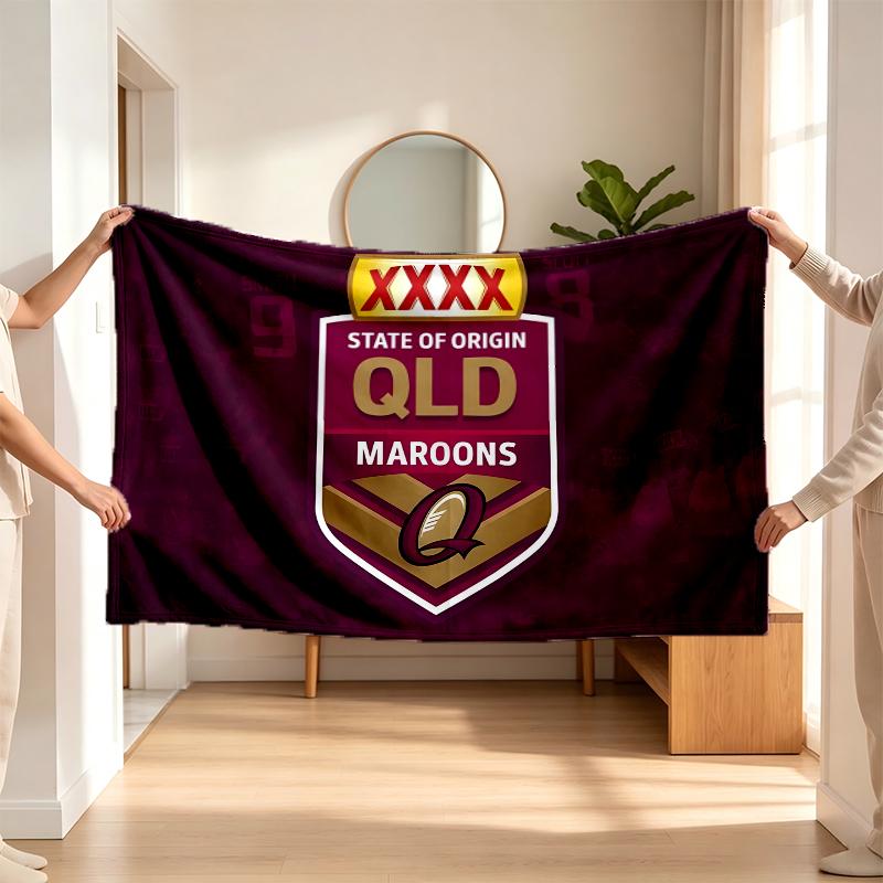 Queensland Maroons (5) Flannel Blanket a Soft Accent for the Bedroom and Living Room and a Cozy Home Gift