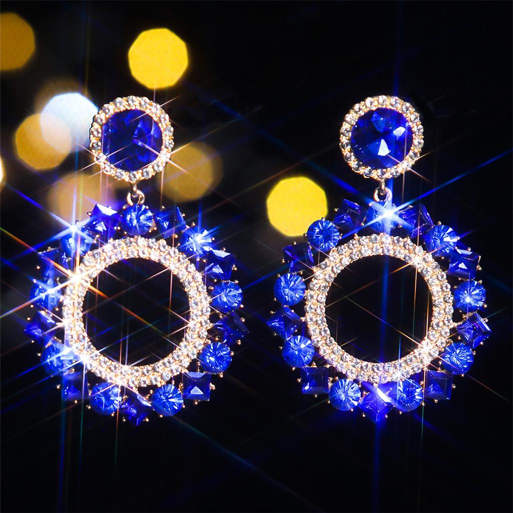 Stylish Shiny Glass Rhinestone Earrings