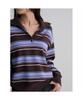 8SECONDS High-Neck Striped Pullover Brown