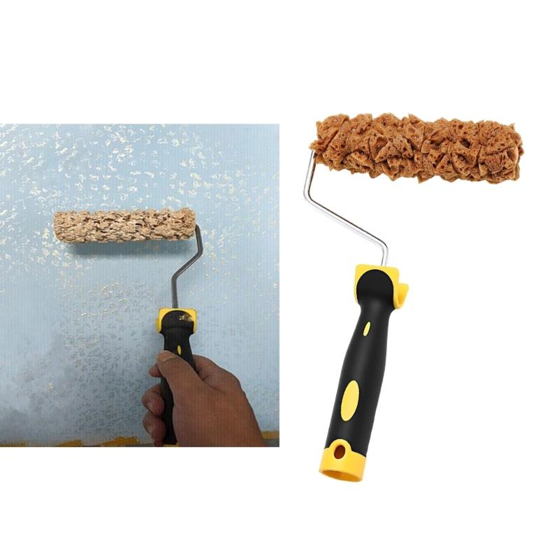 Complete Painting Set With 3 Drywall Texture Rollers and Roller Frame Convenient for Wall Surfaces  Finishes Daily Use