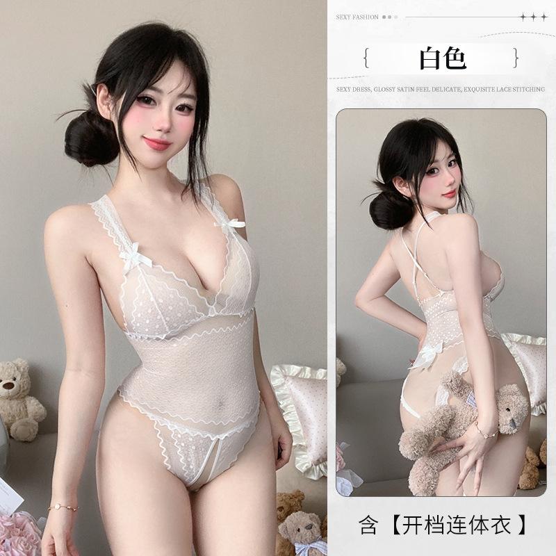 Sex Underwear Seductive Sexy Uniform Pure Desire Temptation One-piece Lace Transparent Free Open Gear Suit