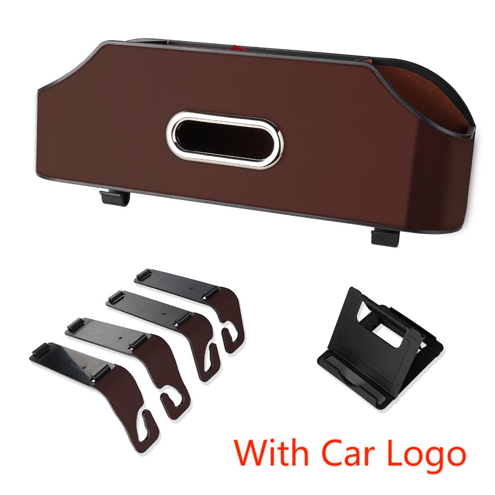 Multifunktionale Leder-Taschentuchbox Aufbewahrungsbox für die Rückseite des Autositzes Halter für Getränkebecher und Mobiltelefon für Citroen C1 C2 DS C4L VTS C-ELYSEE