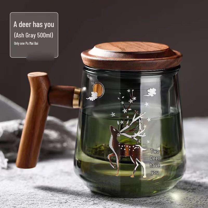 Shangqi Glass Tea Set with Filter and Wooden Handle