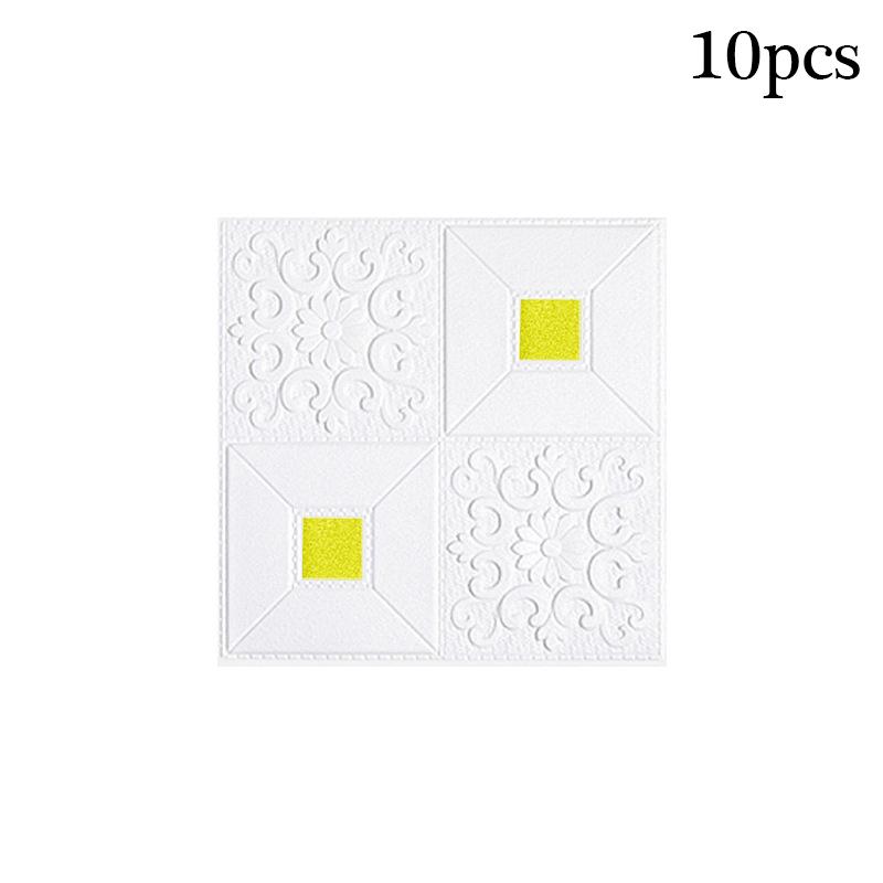 10PCS 3D Tile Brick Wall Sticker Wallpaper Self-adhesive Waterproof Foam Panel