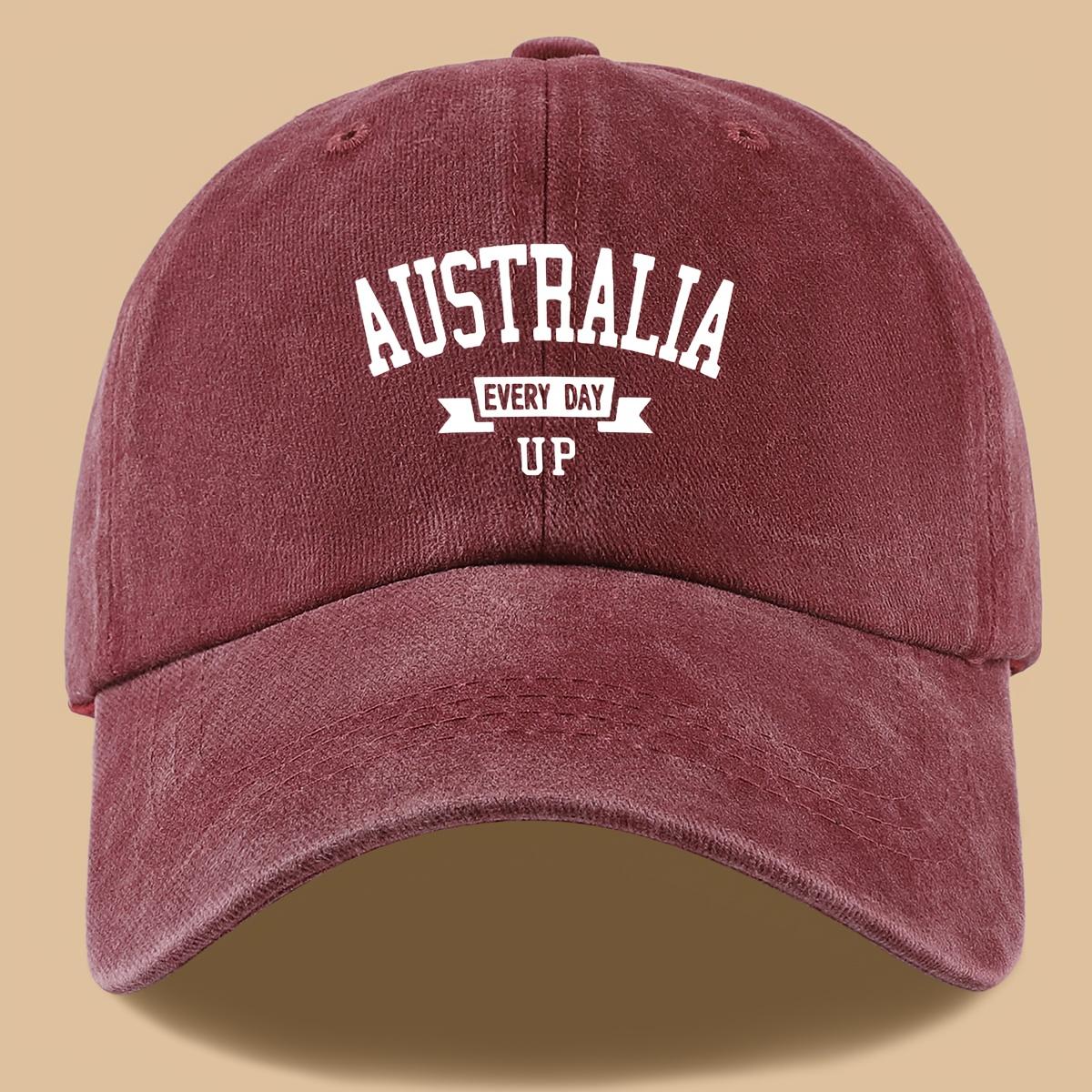 

AUSTRALIA EVERY DAY UP English Printed Adjustable Baseball Cap Unisex Couple Hip-hop Hat кларет