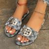 Fashion 2025 Casual Comfortable Travel Summer New Flip-flops Female Summer Wear Flat Beach Slippers Metal Decoration Female Flat Sandals