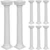 UPKOCH 8PCS Roman Column Pillars - Plastic Tiered Support Rods for Wedding & Birthday Cakes, 6.7" White Decorative Columns with Square Base
