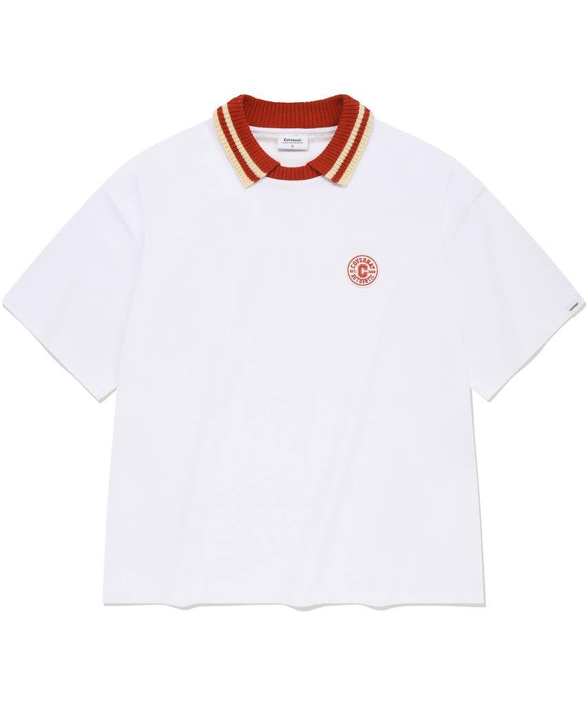 COVERNAT Circle C Collar T-Shirt White