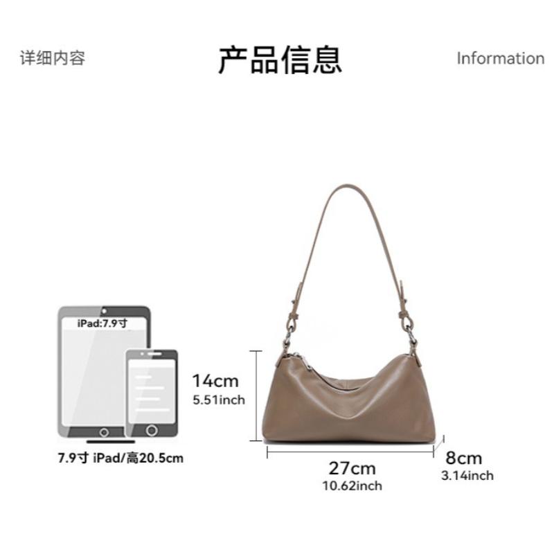 2026 New Full Grain Leather Women's Underarm Bag - Minimalist Square Shoulder Bag for Urban Commuting, Versatile Crossbody Purse