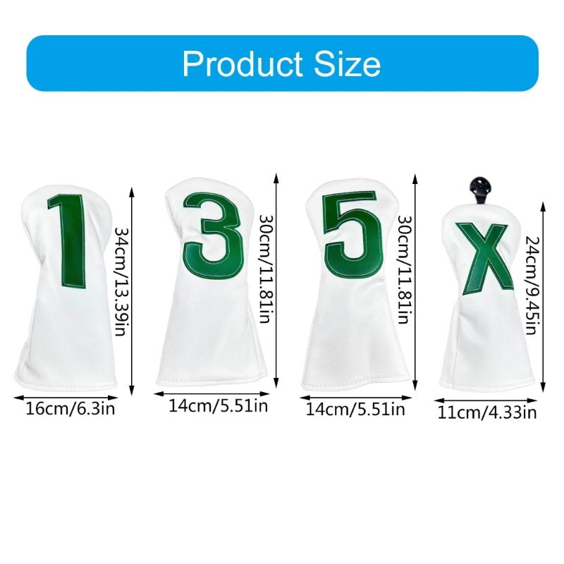 4Pcs PU Golfs Mallet Putter Headcover Golfs Club Head Cover Golfs Men Women Golfs Driver Golfs Club Cover Iron Headcover