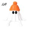 Artistic Ghost Sculptures Halloween Pumpkin Figurine 3D Printed Statue with Desk Ornaments Poseable Joint Spooky Articulated Decor Ornament