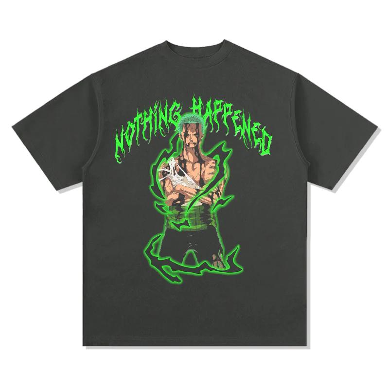 

One Piece Roronoa Zoro TShirt Men Women Crew Neck 100 Cotton Graphic Print Casual Streetwear Short Sleeve Tee S