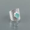 Blue Chalcedony Gemstone 925 Sterling Silver Artisan Jewelry Statement Ring Gift RR-17-17