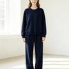 Women's Trendy Loose Drop Shoulder Hoodie & Wide Leg Sweatpants Set - Autumn/Winter Collection