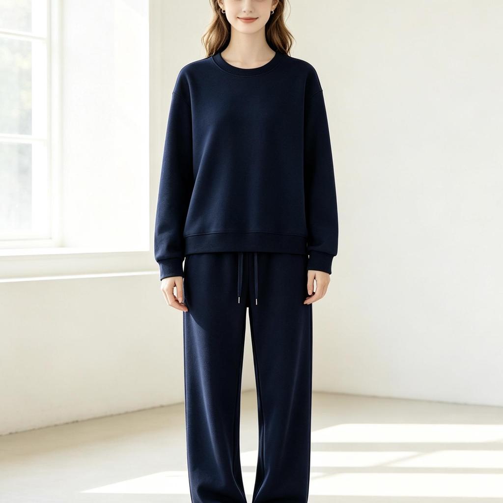Women's Trendy Loose Drop Shoulder Hoodie & Wide Leg Sweatpants Set - Autumn/Winter Collection
