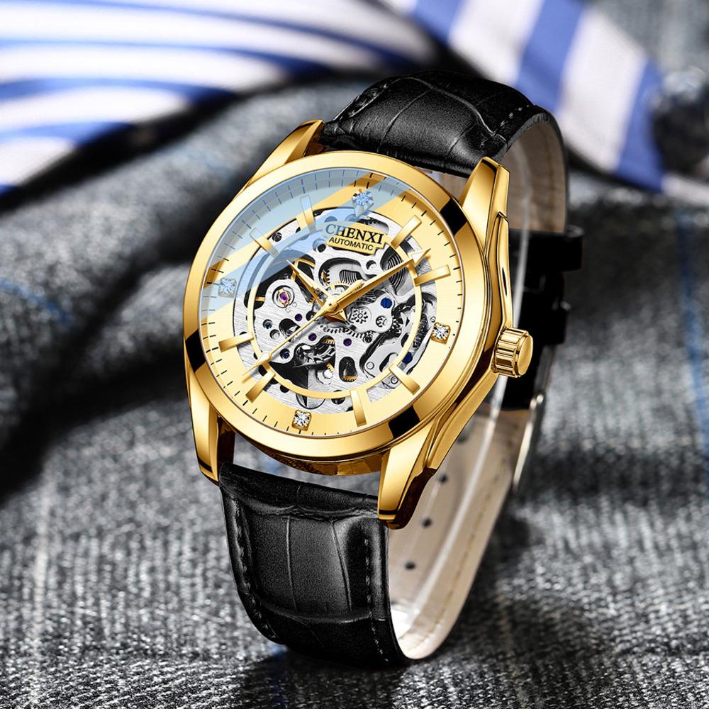 Mens Watches Fashion Luxury Hollowing Automatic Mechanical Watch Waterproof Luminous Watch For Man