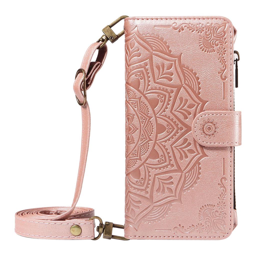 Portfel z wytłaczanej skóry Mandala Etui z klapką Do Samsung Galaxy A57 A37 A56 A36 A26 A55 A35 A54 A34 A25 A24 A23 4G 5G