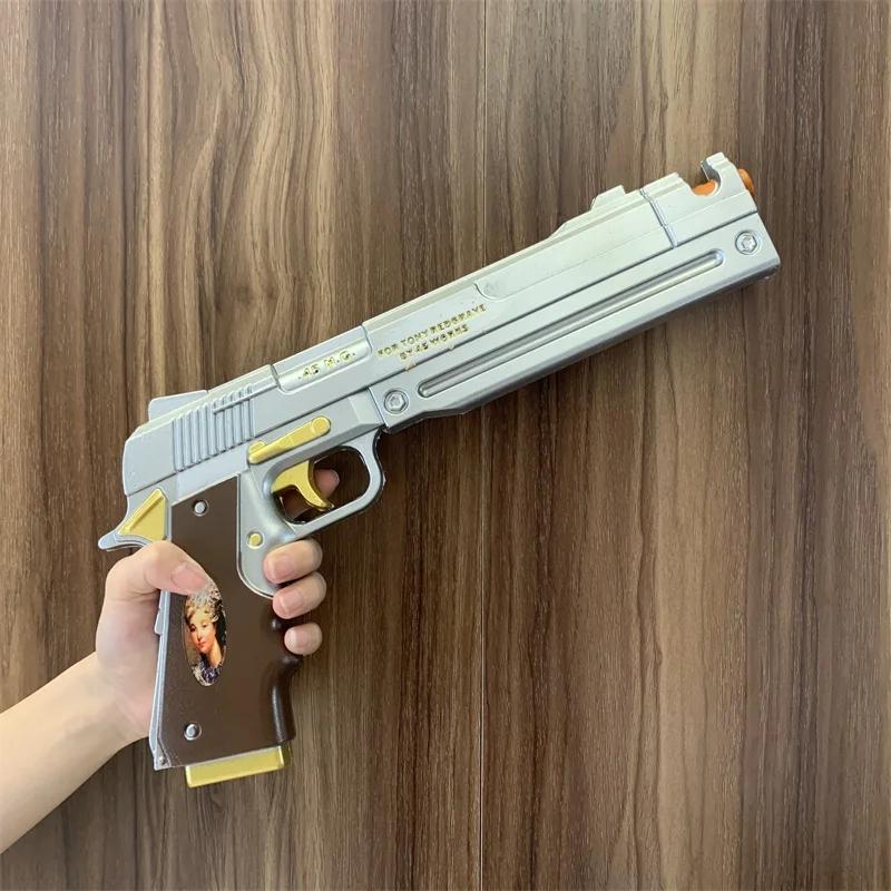 Cosplay Golden Guns Laser Rifle Revolver Prop Weapons Model Gun No Shotting Safety PU Rubber Halloween Gift