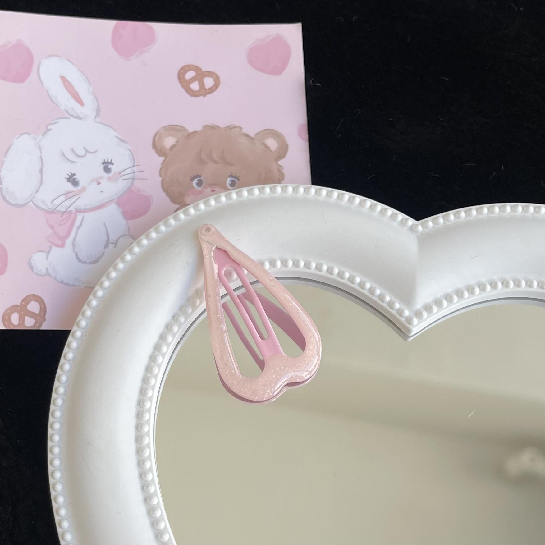 Блестящие желеобразные заколки-сердечки - 5 см, конфетные цвета для челки и боковых прядей девочек