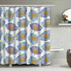 Bathroom Decor Shower Curtain With Blue Floral Print Modern Bath Accessories For Home Decoration White Waterproof Fabric