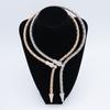 Personalized Retro Snake Bone Chain, Alloy Snake Dot Diamond Magnetic Punk Necklace, Long Necklace.