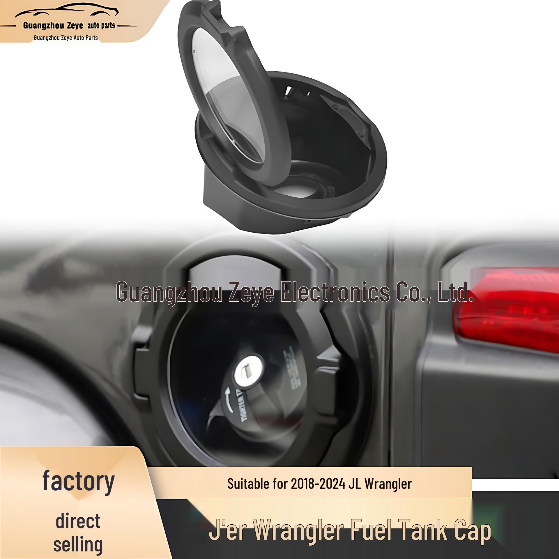 Wrangler JL Fuel Tank Cap Cover for 2018-2024, Aluminum Alloy Protection Accessory