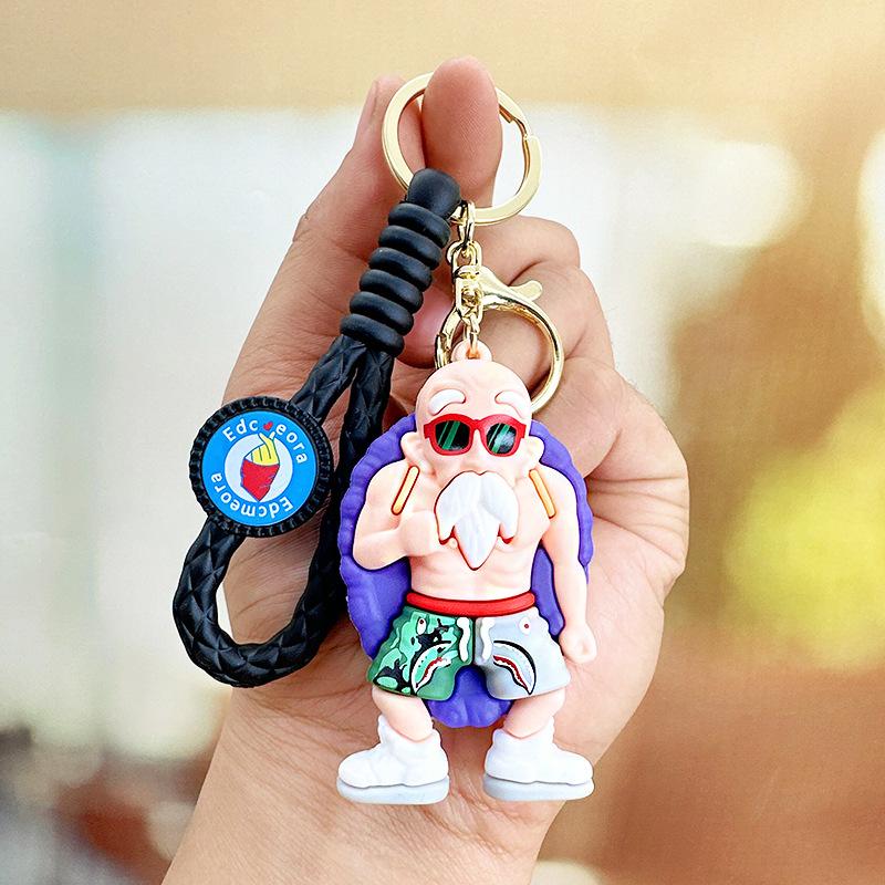 Dragon Ball Keychain Silicone Doll Birthday Cake Decoration Pendant Couple Car Bag Pendant Gift