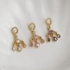 Charm Bracciale Pendente Pianeta Zircone Goccia d'Acqua Placcato Oro 14K Materiale Gioielli Fai da Te